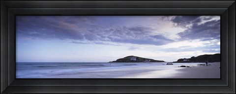 Framed Beach at dusk, Burgh Island, Bigbury-On-Sea, Devon, England Print