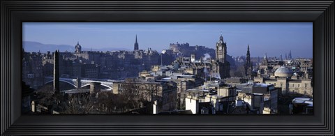 Framed High angle view of buildings in a city, Edinburgh, Scotland Print