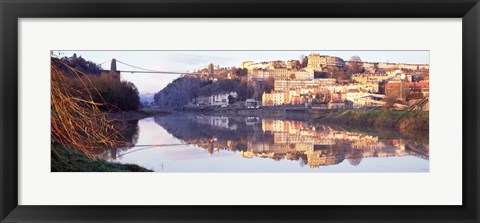 Framed Suspension bridge across a river, Clifton Suspension Bridge, Bristol, England Print