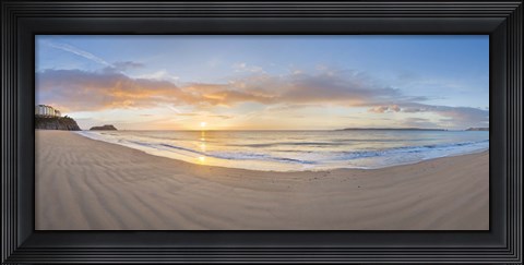Framed Sunrise over the sea, Tenby, Pembrokeshire, Wales Print