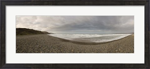 Framed Waves on the beach, Newgale Beach, St. Brides Bay, Pembrokeshire, Wales Print