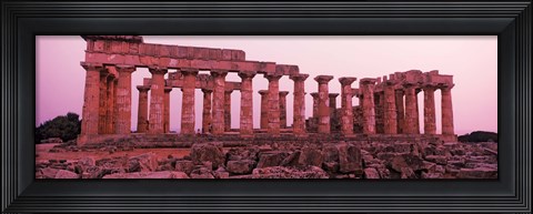 Framed Ruins of a temple, Temple E, Selinunte, Trapani Province, Sicily, Italy Print