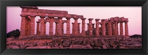 Framed Ruins of a temple, Temple E, Selinunte, Trapani Province, Sicily, Italy Print