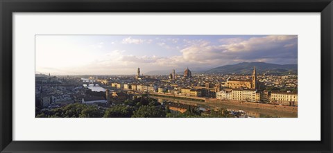 Framed Panoramic overview of Florence from Piazzale Michelangelo, Tuscany, Italy Print