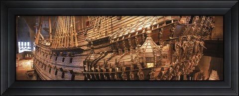 Framed Wooden ship Vasa in a museum, Vasa Museum, Stockholm, Sweden Print