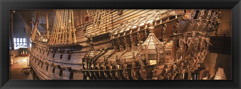 Framed Wooden ship Vasa in a museum, Vasa Museum, Stockholm, Sweden Print