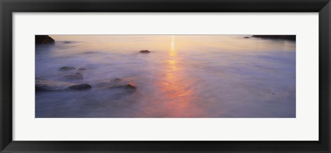 Framed Ocean at sunset Print