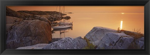 Framed Sailboats on the coast, Lilla Nassa, Stockholm Archipelago, Sweden Print