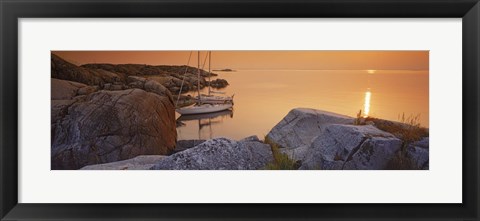 Framed Sailboats on the coast, Lilla Nassa, Stockholm Archipelago, Sweden Print