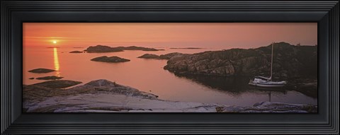 Framed Sailboat on the coast, Lilla Nassa, Stockholm Archipelago, Sweden Print