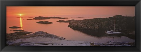 Framed Sailboat on the coast, Lilla Nassa, Stockholm Archipelago, Sweden Print