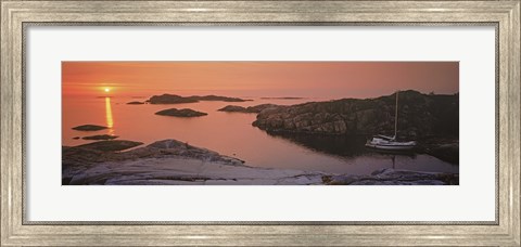 Framed Sailboat on the coast, Lilla Nassa, Stockholm Archipelago, Sweden Print