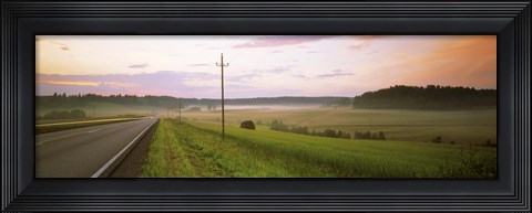 Framed Country road passing through a field, Finland Print