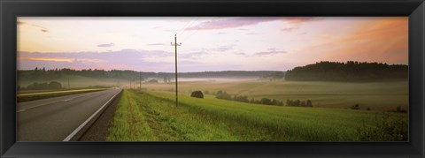 Framed Country road passing through a field, Finland Print