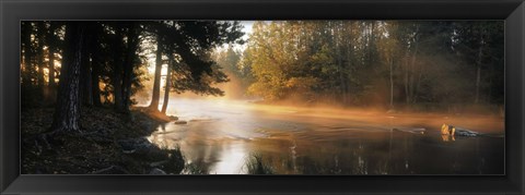 Framed Fog over a river, Dal River, Sweden Print