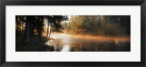 Framed Fog over a river, Dal River, Sweden Print