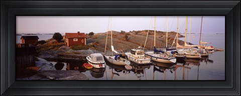 Framed Sailboats on the coast, Stora Nassa, Stockholm Archipelago, Sweden Print