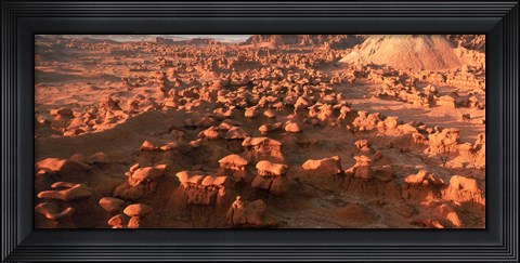 Framed Scenic rock sculptures at Goblin Valley State Park, Utah, USA Print