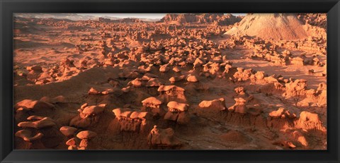 Framed Scenic rock sculptures at Goblin Valley State Park, Utah, USA Print