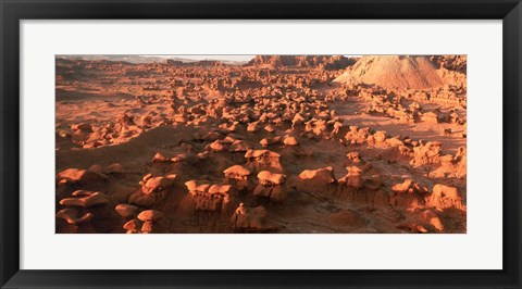 Framed Scenic rock sculptures at Goblin Valley State Park, Utah, USA Print