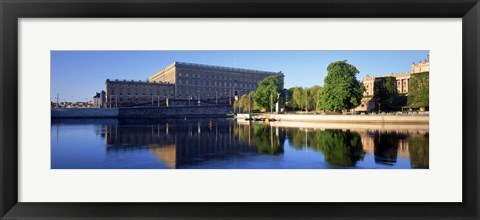 Framed Reflection of a palace in water, Royal Palace, Stockholm, Sweden Print