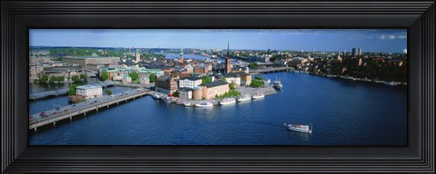 Framed Aerial view of an island, Riddarholmen Island, Riddarfjarden, Stockholm, Sweden Print