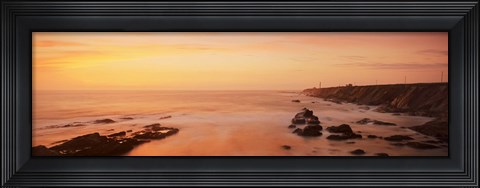 Framed Lighthouse on the coast, Point Arena Lighthouse, Mendocino County, California, USA Print