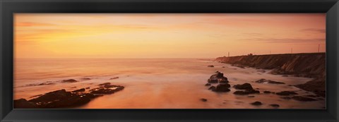 Framed Lighthouse on the coast, Point Arena Lighthouse, Mendocino County, California, USA Print