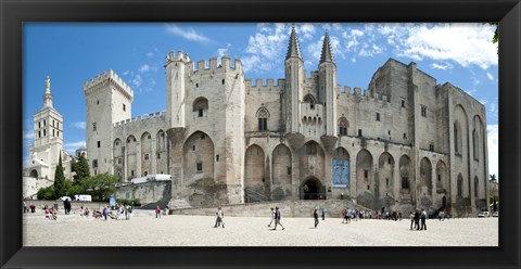 Framed People in front of a palace, Palais des Papes, Avignon, Vaucluse, Provence-Alpes-Cote d&#39;Azur, France Print