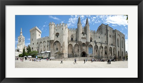 Framed People in front of a palace, Palais des Papes, Avignon, Vaucluse, Provence-Alpes-Cote d&#39;Azur, France Print