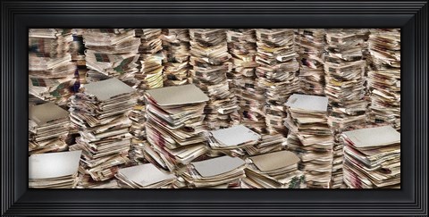 Framed Stacks of files Print