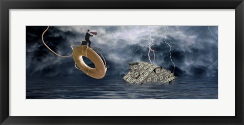 Framed Money house under water Print