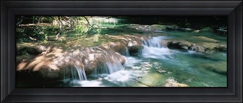 Framed River flowing in summer afternoon light, Siagnole River, Provence-Alpes-Cote d&#39;Azur, France Print