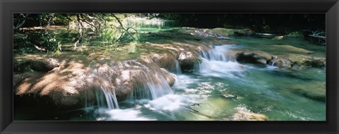 Framed River flowing in summer afternoon light, Siagnole River, Provence-Alpes-Cote d&#39;Azur, France Print