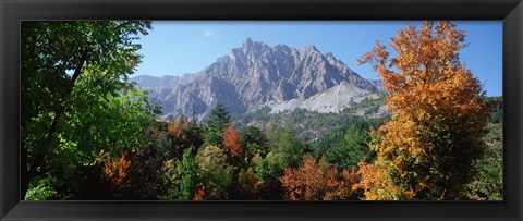 Framed Pelens Needle in autumn, French Riviera, Provence-Alpes-Cote d&#39;Azur, France Print