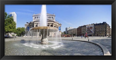Framed Lucae Fountain in front of Alte Oper, Frankfurt, Hesse, Germany Print