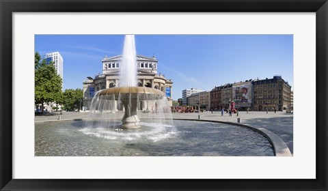 Framed Lucae Fountain in front of Alte Oper, Frankfurt, Hesse, Germany Print