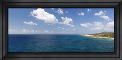 Framed Island in the sea, Costa Del Sol, Torre di Chia, Sulcis, Sardinia, Italy Print