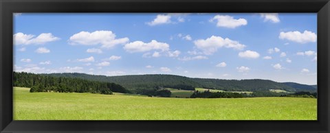 Framed Field with a mountain range in the background, Schramberg, Rottweil, Black Forest, Baden-Wurttemberg, Germany Print