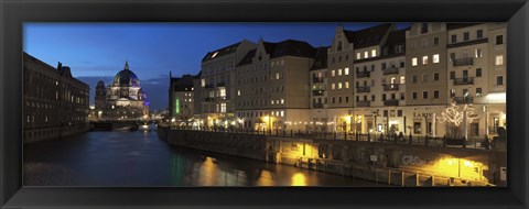 Framed Berlin Cathedral and Nikolaiviertel at Spree River, Berlin, Germany Print