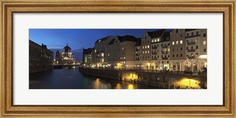 Framed Berlin Cathedral and Nikolaiviertel at Spree River, Berlin, Germany Print