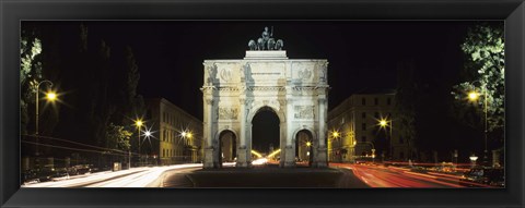 Framed Siegestor at Ludwigstrasse, Schwabing, Munich, Bavaria, Germany Print