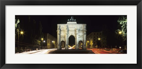 Framed Siegestor at Ludwigstrasse, Schwabing, Munich, Bavaria, Germany Print