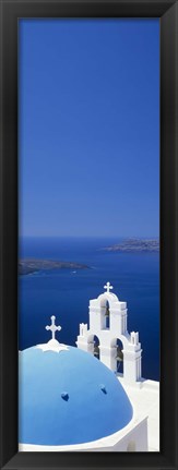 Framed High angle view of a church, Firostefani, Santorini, Cyclades Islands, Greece Print