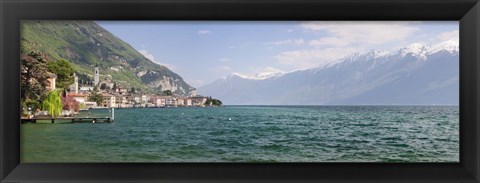 Framed Gargnano, Monte Baldo, Lake Garda, Lombardy, Italy Print