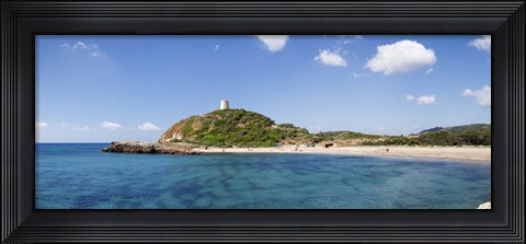 Framed Torre di Chia with the Saracen Tower at the Costa del Sud, Sulcis, Sardinia, Italy Print
