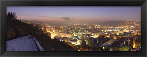 Framed Stuttgart at Night, Baden-Wurttemberg, Germany Print