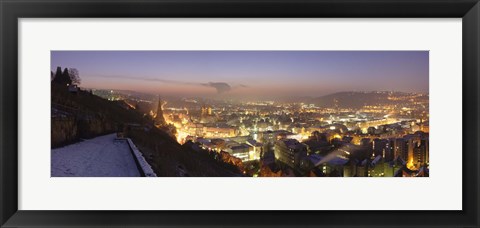 Framed Stuttgart at Night, Baden-Wurttemberg, Germany Print