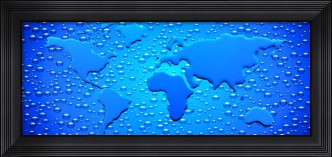 Framed Water drops forming continents Print