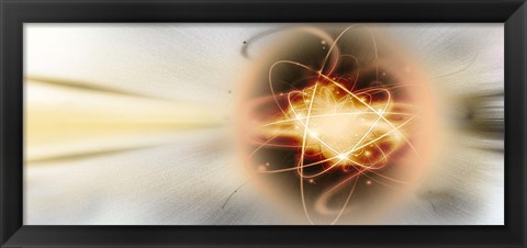 Framed Atom collision Print